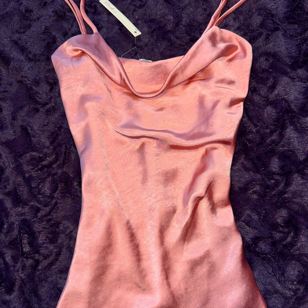 Elegant Pink Satin Dress